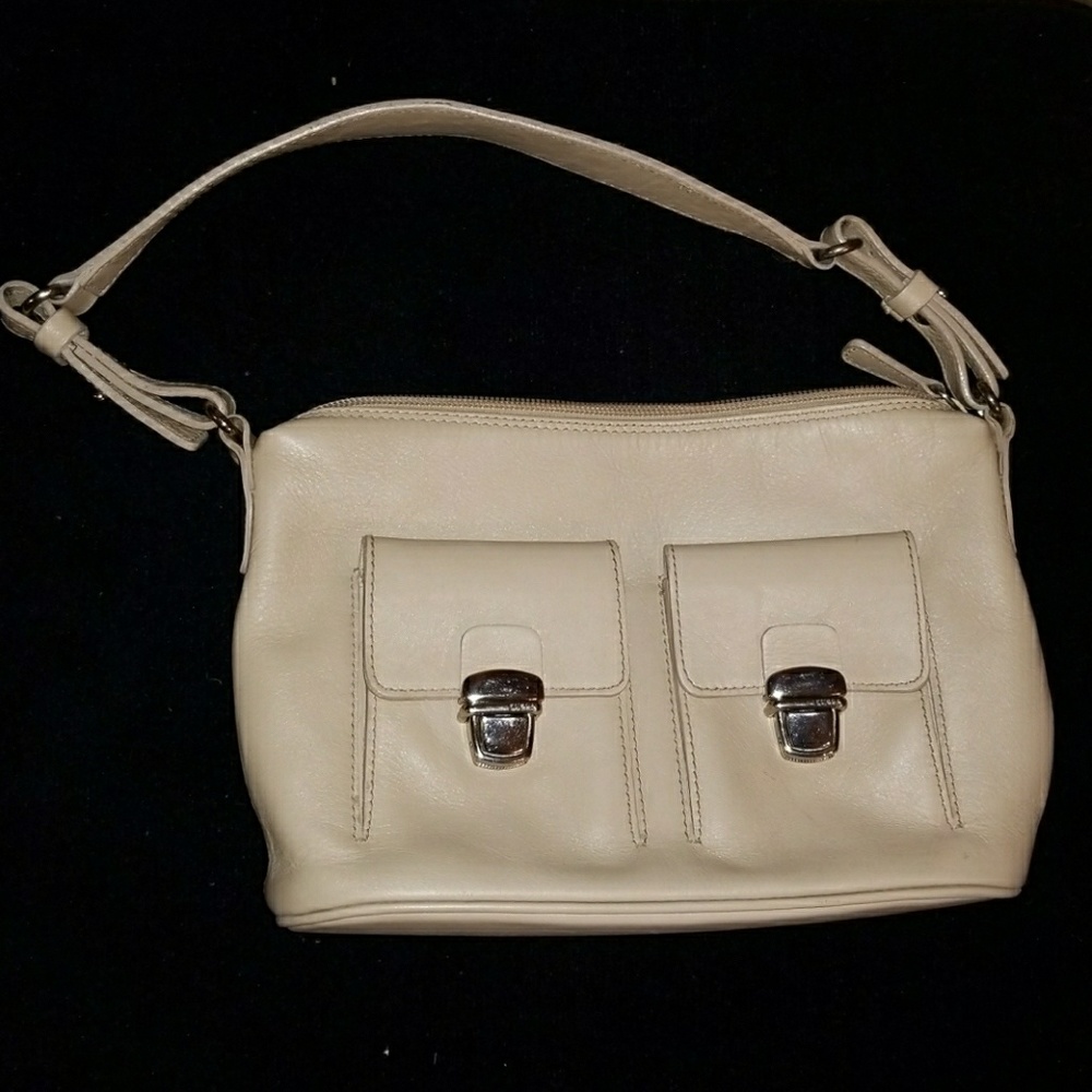Vintage Furla Cream Mini Leather Handbag